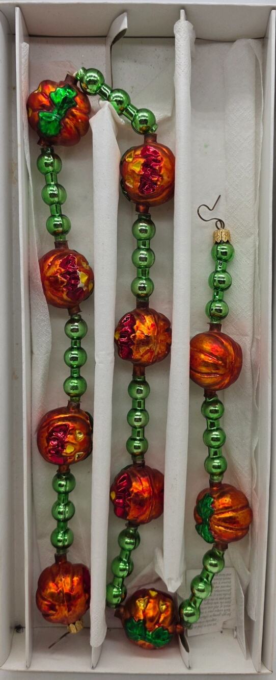 CHRISTOPHER RADKO BOXED HALLOWEEN GARLAND PUMPKIN PATCH 98-451-1 JACK-O-LANTERN